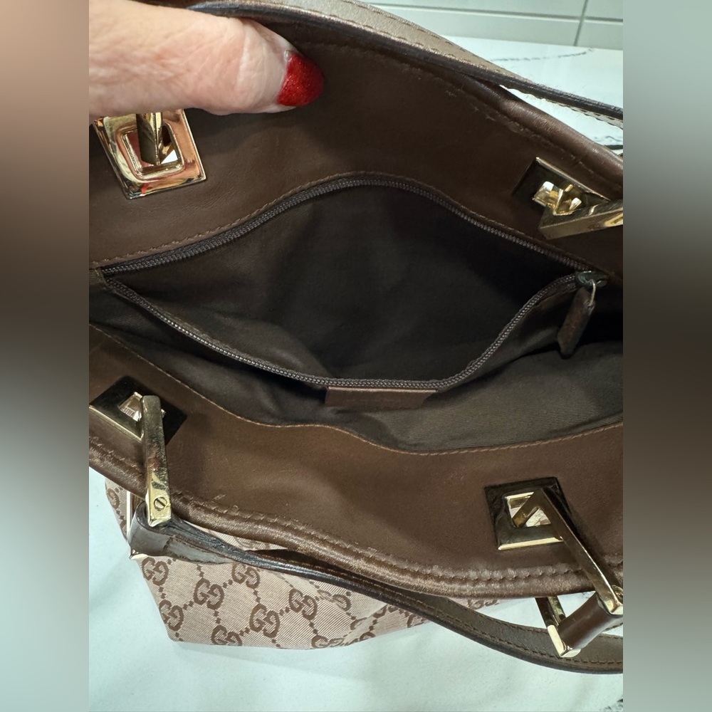 Gucci GG Canvas Brown Tote Bag – Vintage Made in Italy - Picture 9 of 16